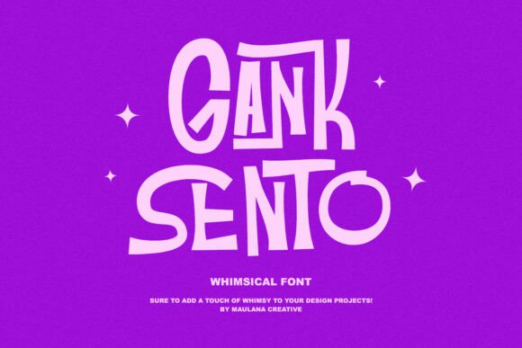 Gank Sento: A Whimsical Display Font for Handmade Products