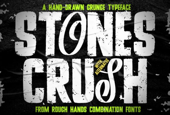 Stones Crush 2: A Hand-Drawn Display Font for Small Business Branding