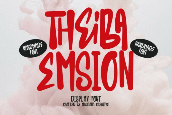 Theiba Emsion Font Review for Handmade Product Designers